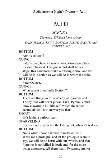 Page from A Midsummer Night's Dream
