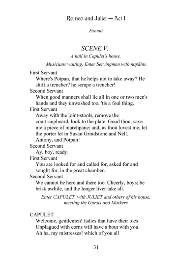 Page from Romeo and Juliet